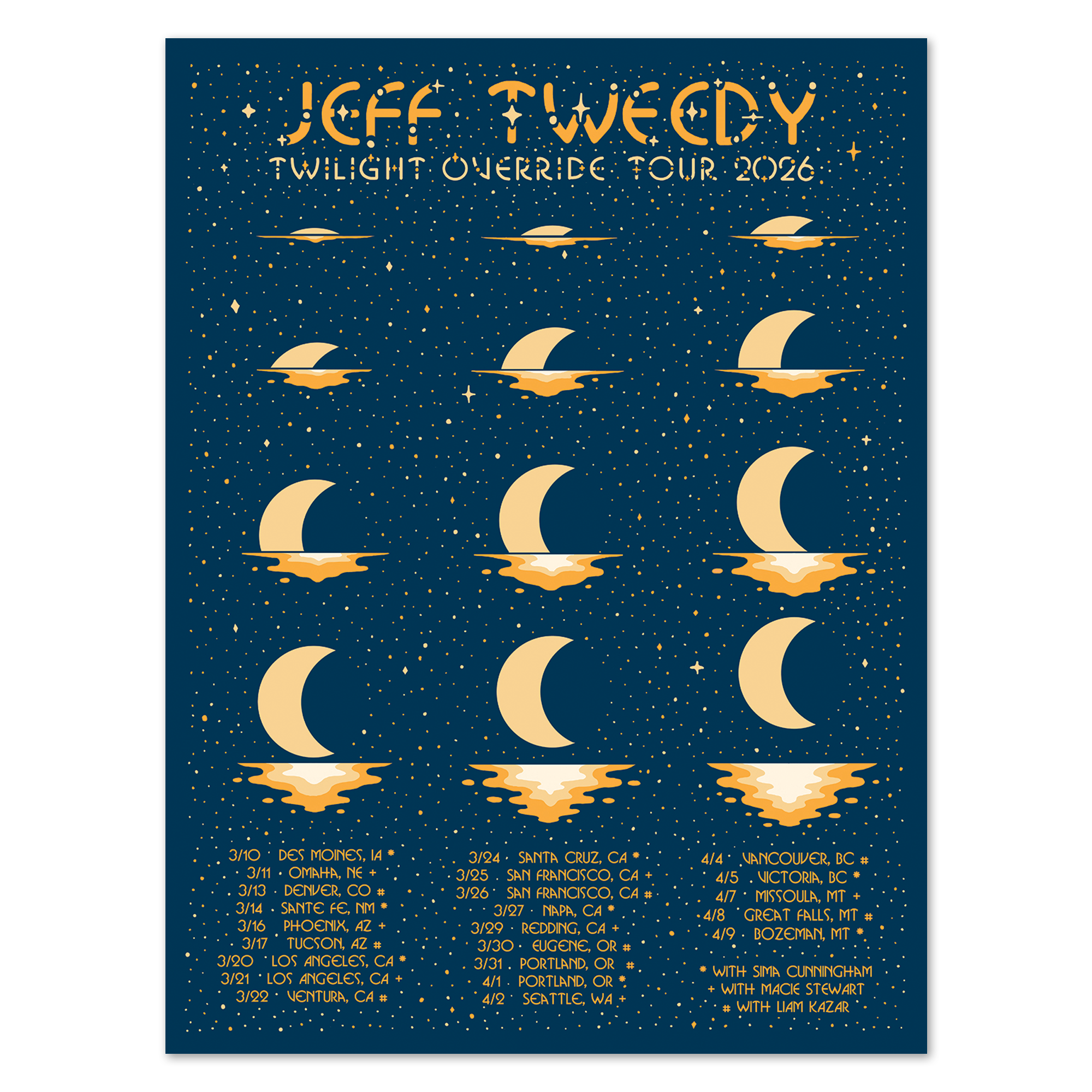 Twilight Override March - April 2026 (Gold Foil) Tour Poster